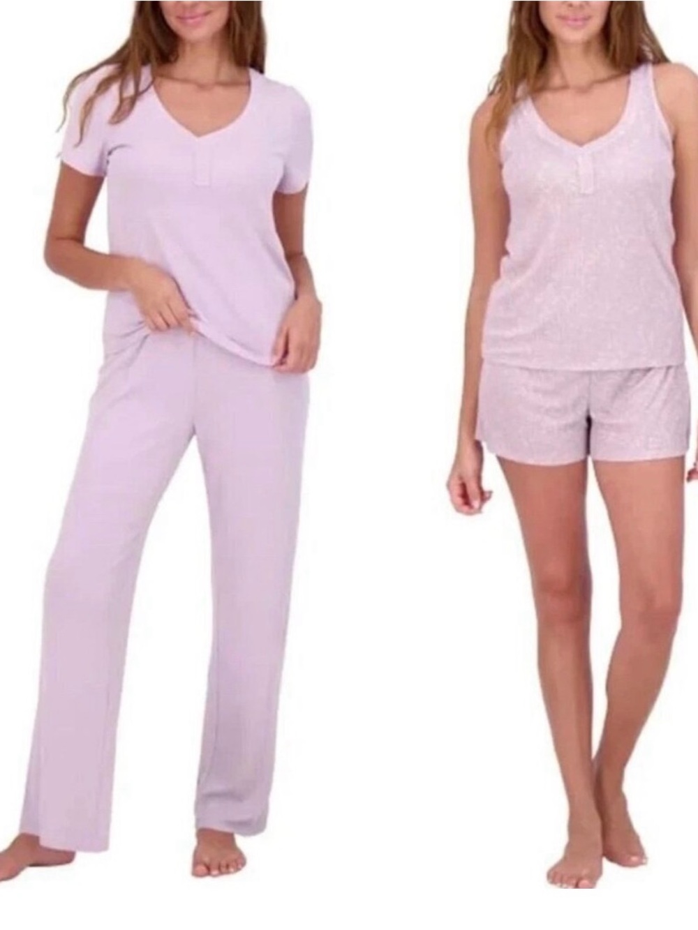 NWT Live 2 Lounge Women's XL 4PC Ribbed Pointelle Set Purple